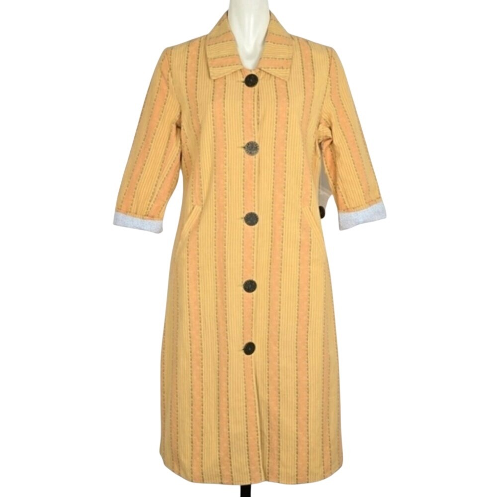 Kit Cornell Women's BohoCotton Button Front Long Line Roll Up Sleeves Jacket 6